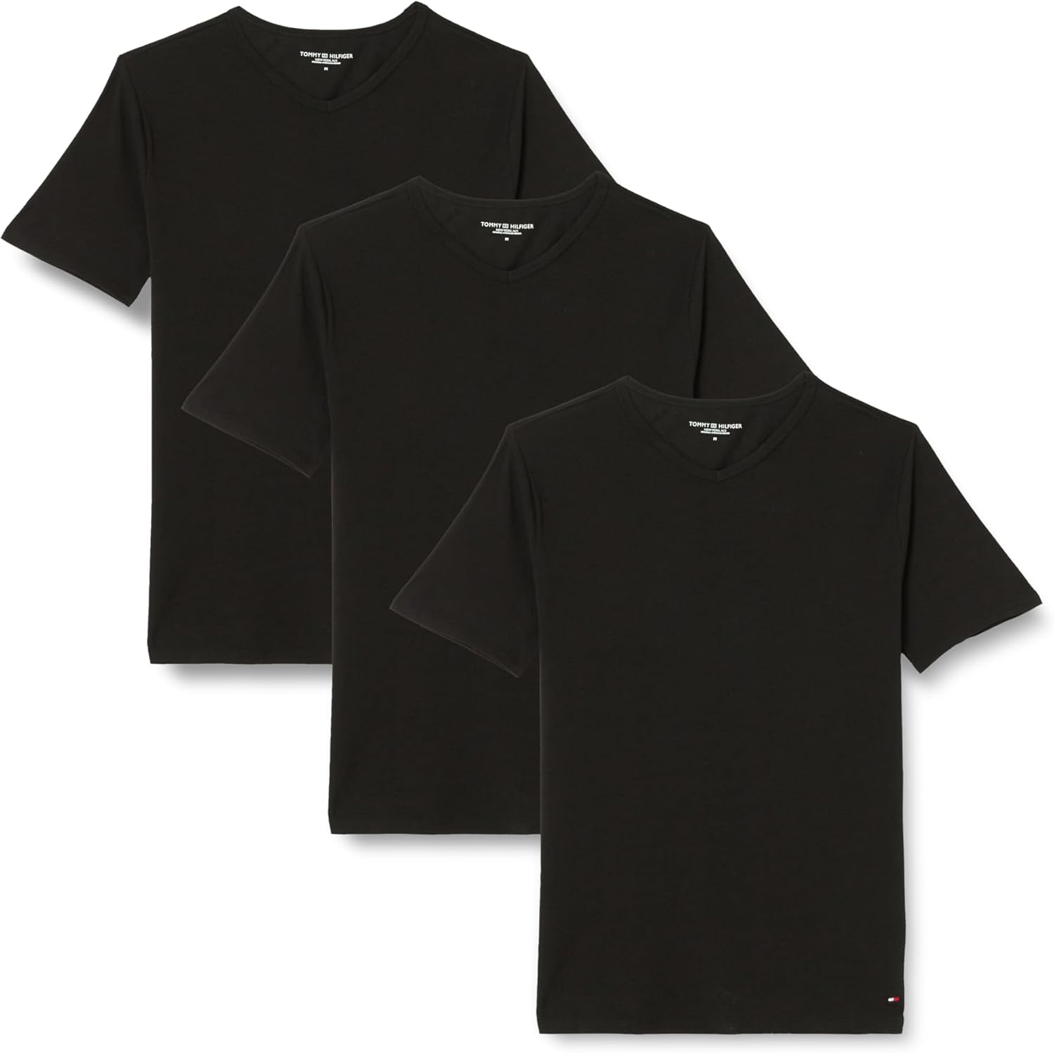 Tommy Hilfiger Men's Stretch V-Neck T-Shirt 3-Pack, Soft Cotton Undershirts